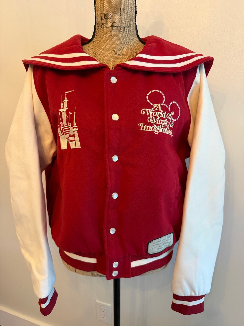 Disney Parks Her Universe Walt Disney World Varsity Jacket Red Women's XL NWT